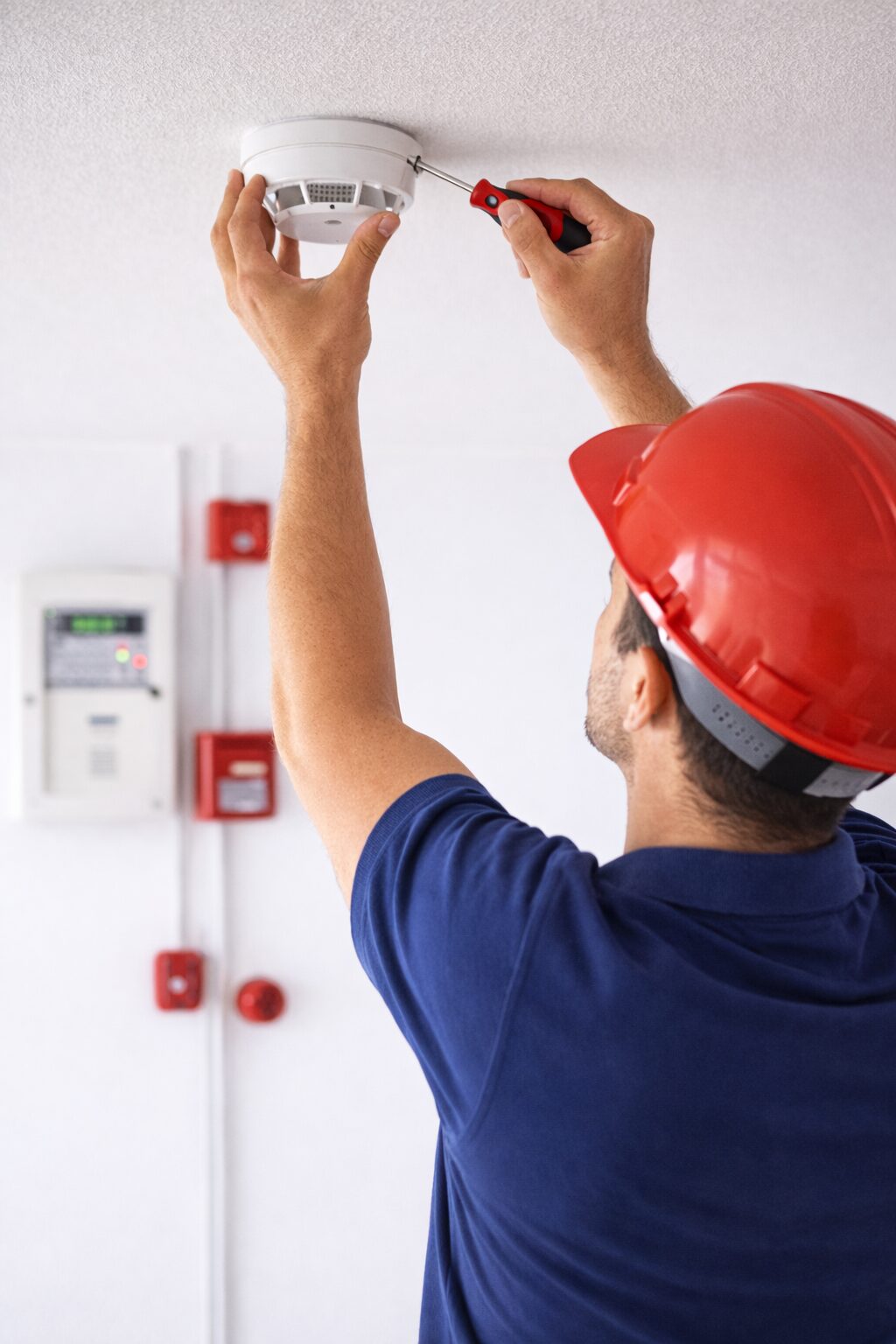 Instalação de sistema de detector de fumaça