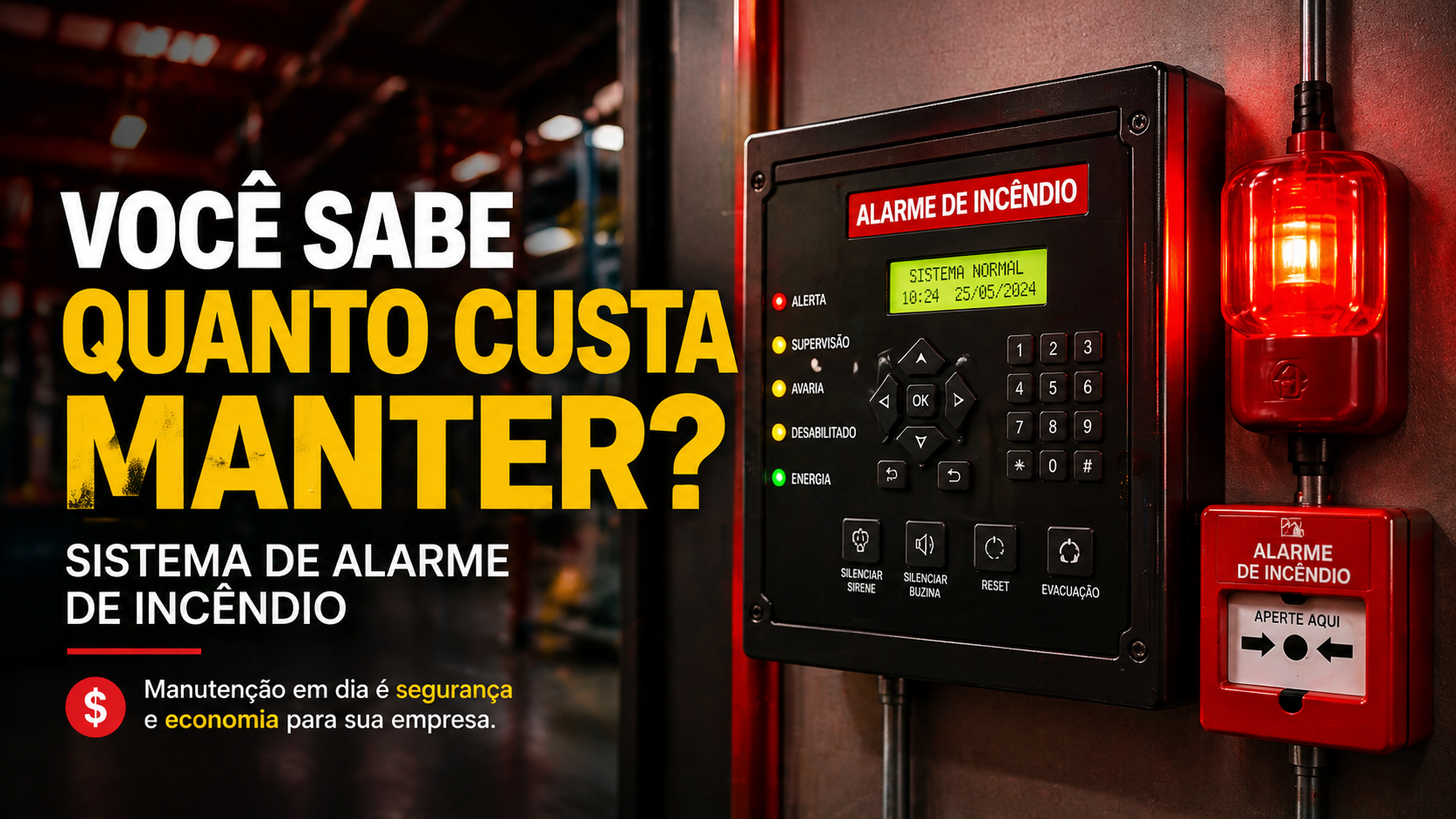 Quanto custa manter um sistema de alarme de incêndio?